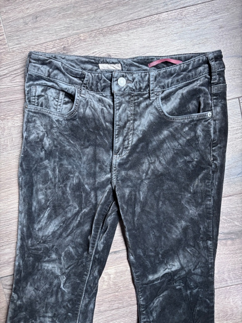 Pilcro Velvet Demi Lune Bootcut Pants Size 29 Green Gray Stretch Anthropologie - Picture 3 of 16